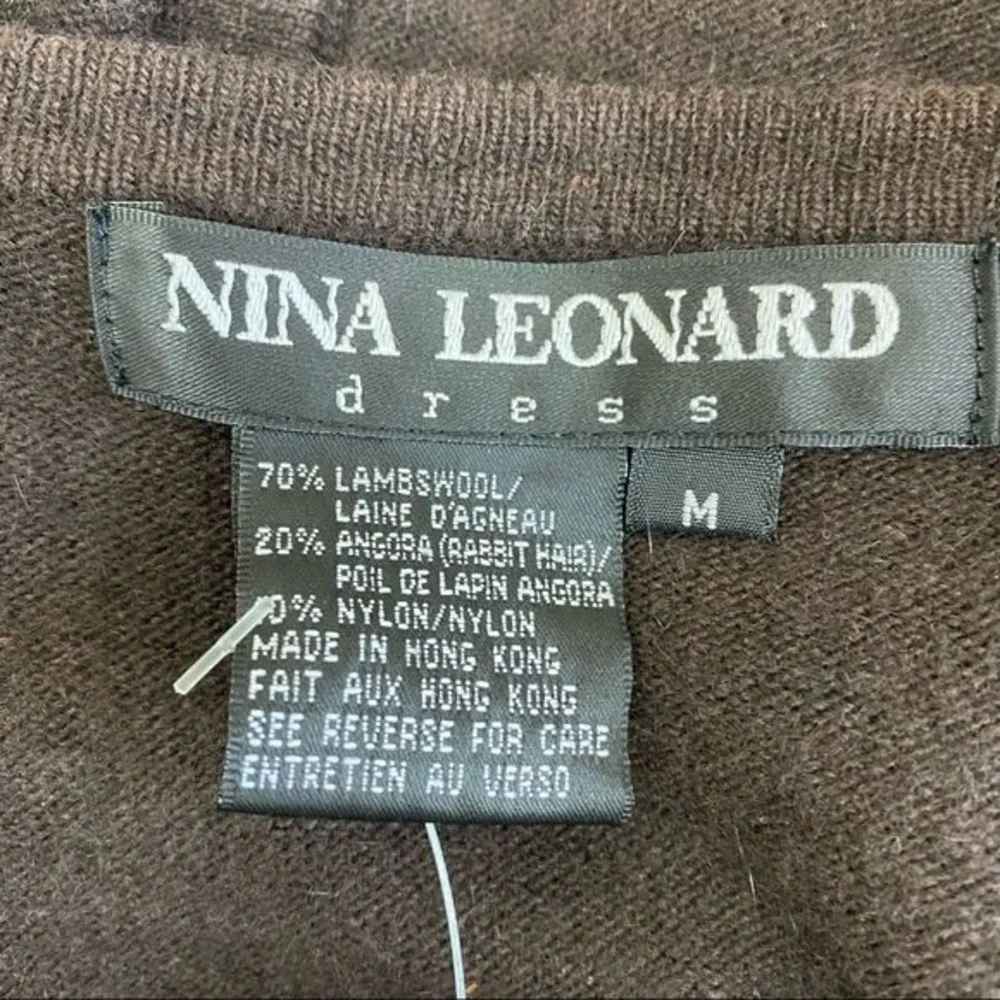 Nina Leonard Jungle Print Cardigan Sweater